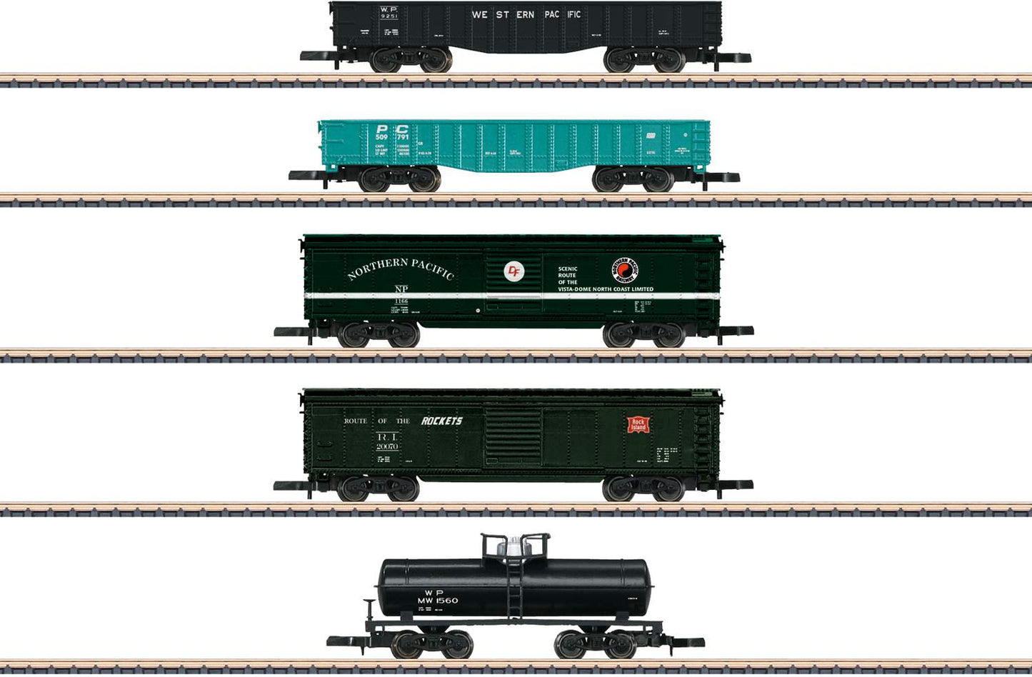 Marklin Z 82498 Car Set US Cars 5 St. EP. IV