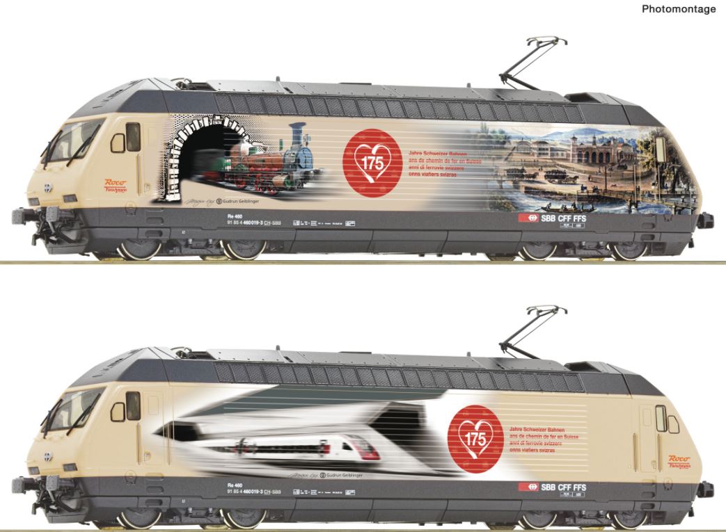 Fleischmann N 731369 Electric Locomotive 460 019-3 “175 years of Swiss Railways”, SBB DCC Sound