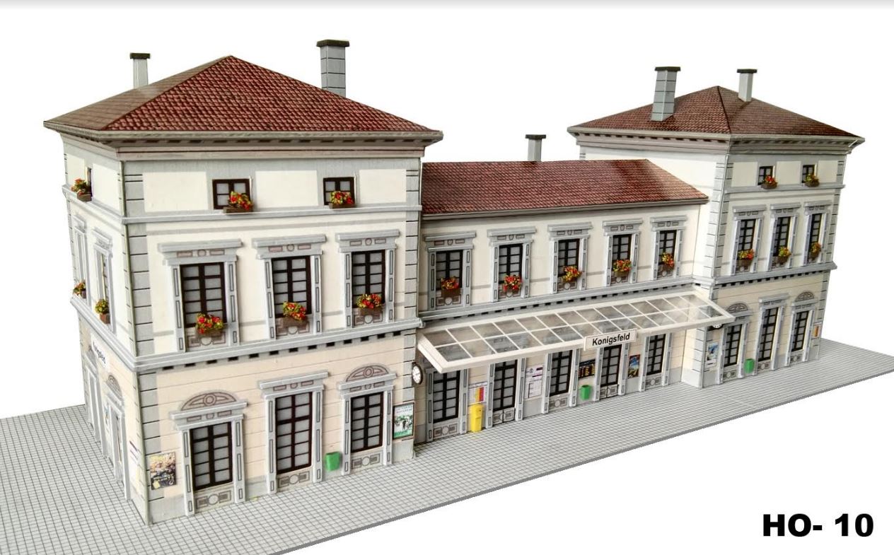 EMTZ HO-10 EMTZ HO Built Up Structure Train Station Konigsfeld 33cm x 9cm (13 x 3.54)