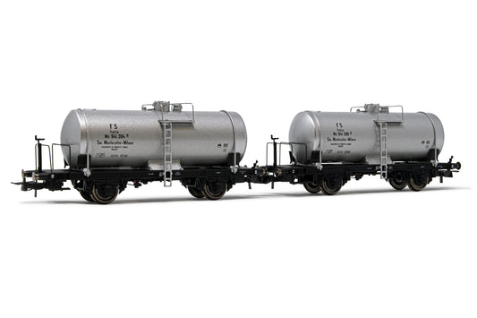 Rivarossi HO HR6519 FS 2-unit pack 2-axles tank wagons big tank âMontecatini' period III