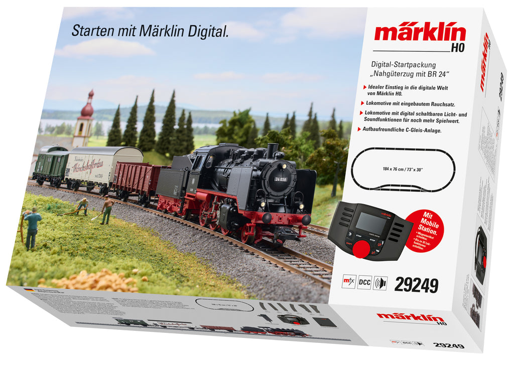 Marklin HO 29249 “Short Haul Freight Train with a Class 24” Digital Starter Set 120V