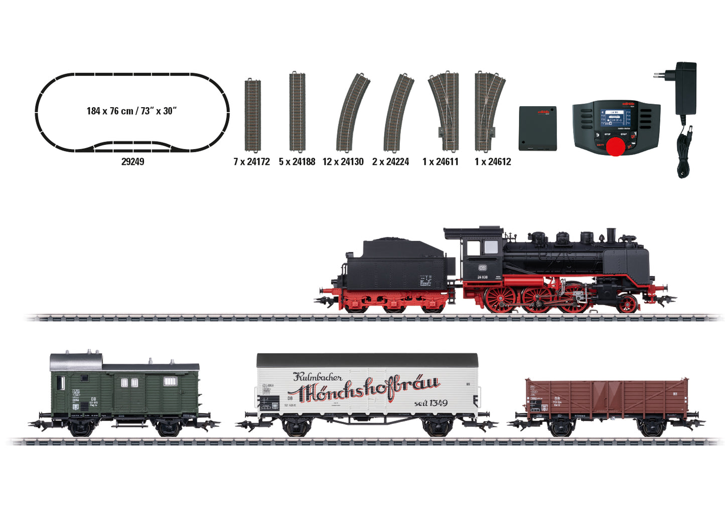 Marklin HO 29249 “Short Haul Freight Train with a Class 24” Digital Starter Set 2025 New Item