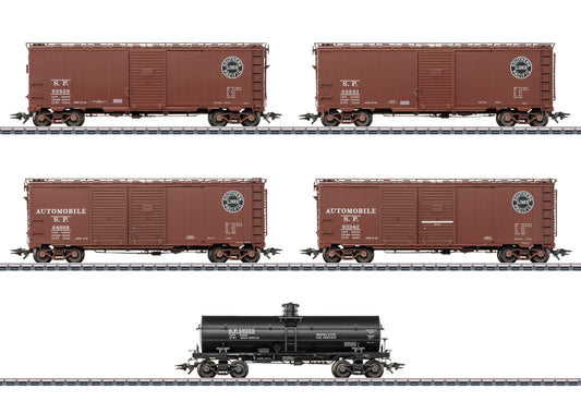 Marklin HO 45667 US freight car set for Berkshire Locomotive 5 cars, SP