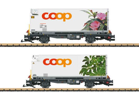 LGB G 45885 RhB Containerwagen-Set Coop  Ep. VI 2026 New Item