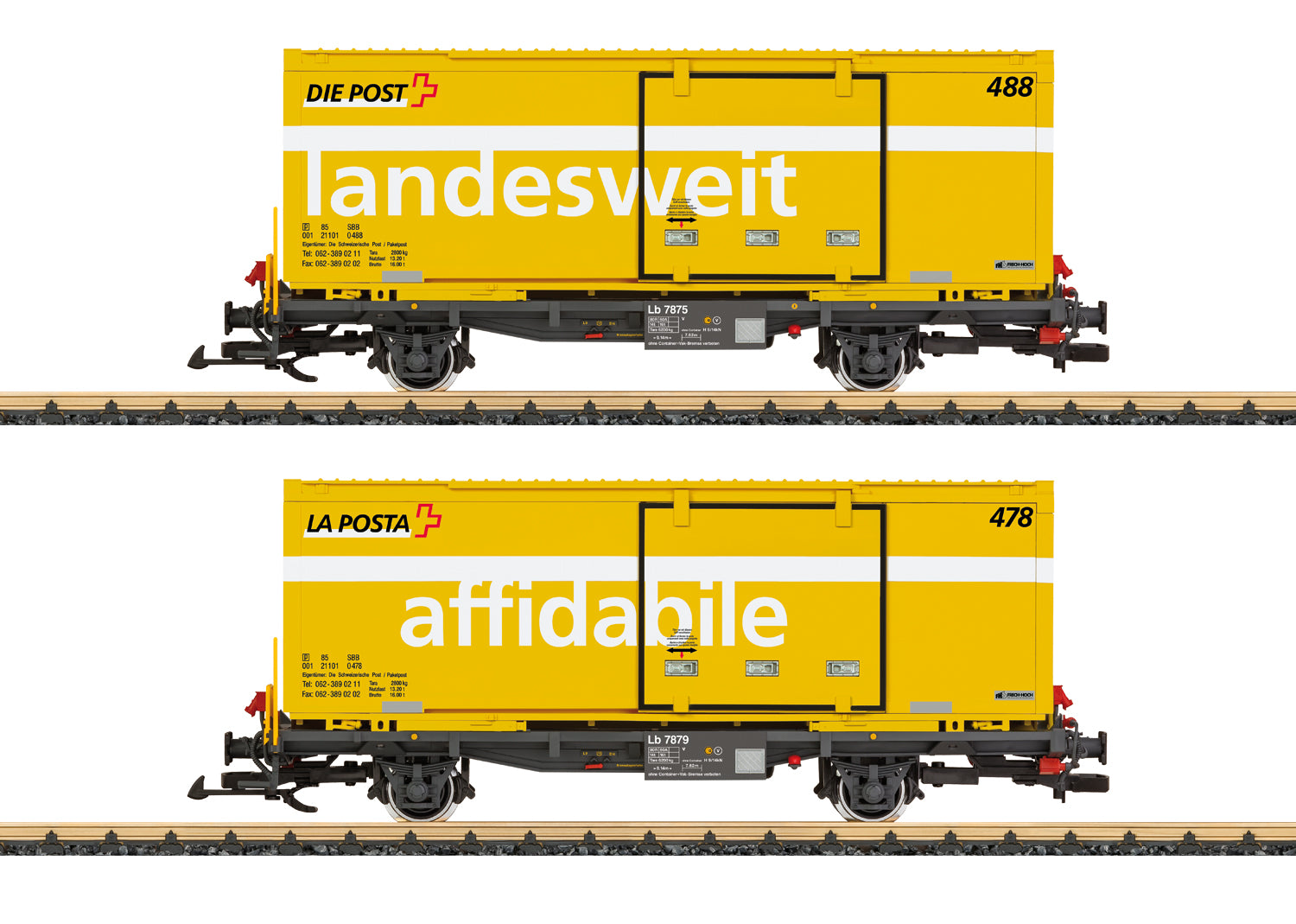 LGB G 45886 RhB Post Container Car Set Summer 2026 New Item