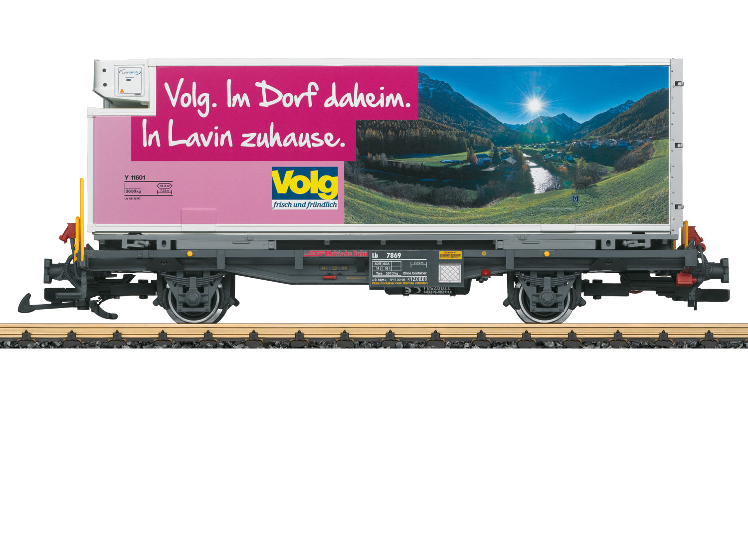 LGB G 46896 RhB Volg Container Transport Car  Era VI  Fall 2024 New Item