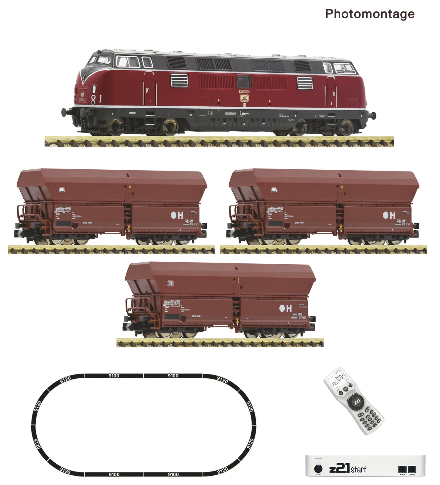 Fleischmann N 5170003 z21 start digital set class 221 and goods train   era 34 DC 2025 New Item