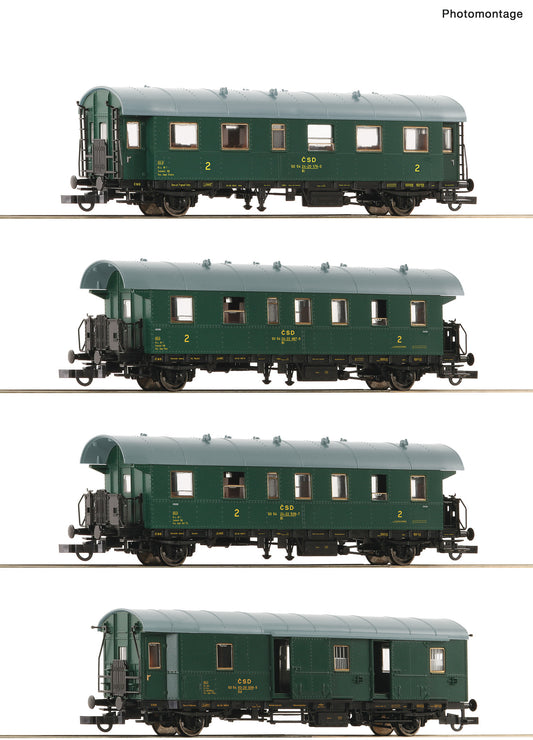 Roco HO 6200088 4 piece set: Passenger train CSD era IV DC 2025 New Item