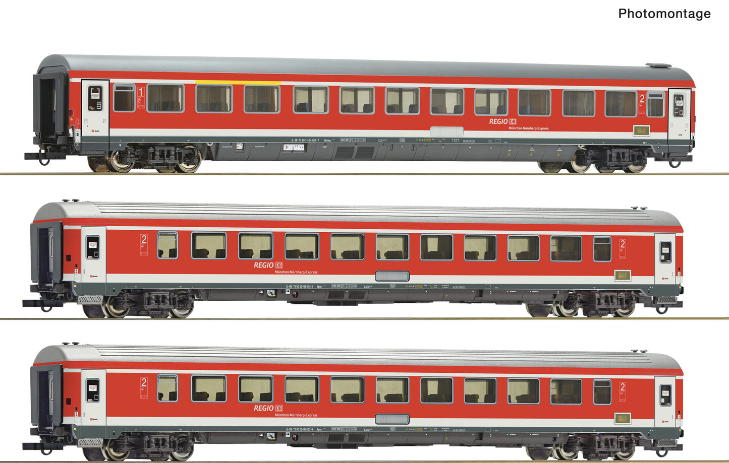 Roco HO 6200096 3 piece set (1): Munich-Nuremberg Express  DB AG   era VI DC 2025 New Item