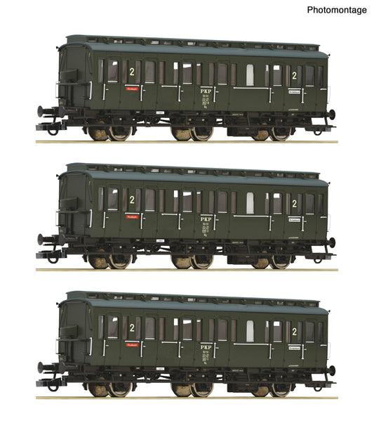 Roco HO 6200100 3 piece set: Compartment coaches PKP era IV DC 2025 New Item