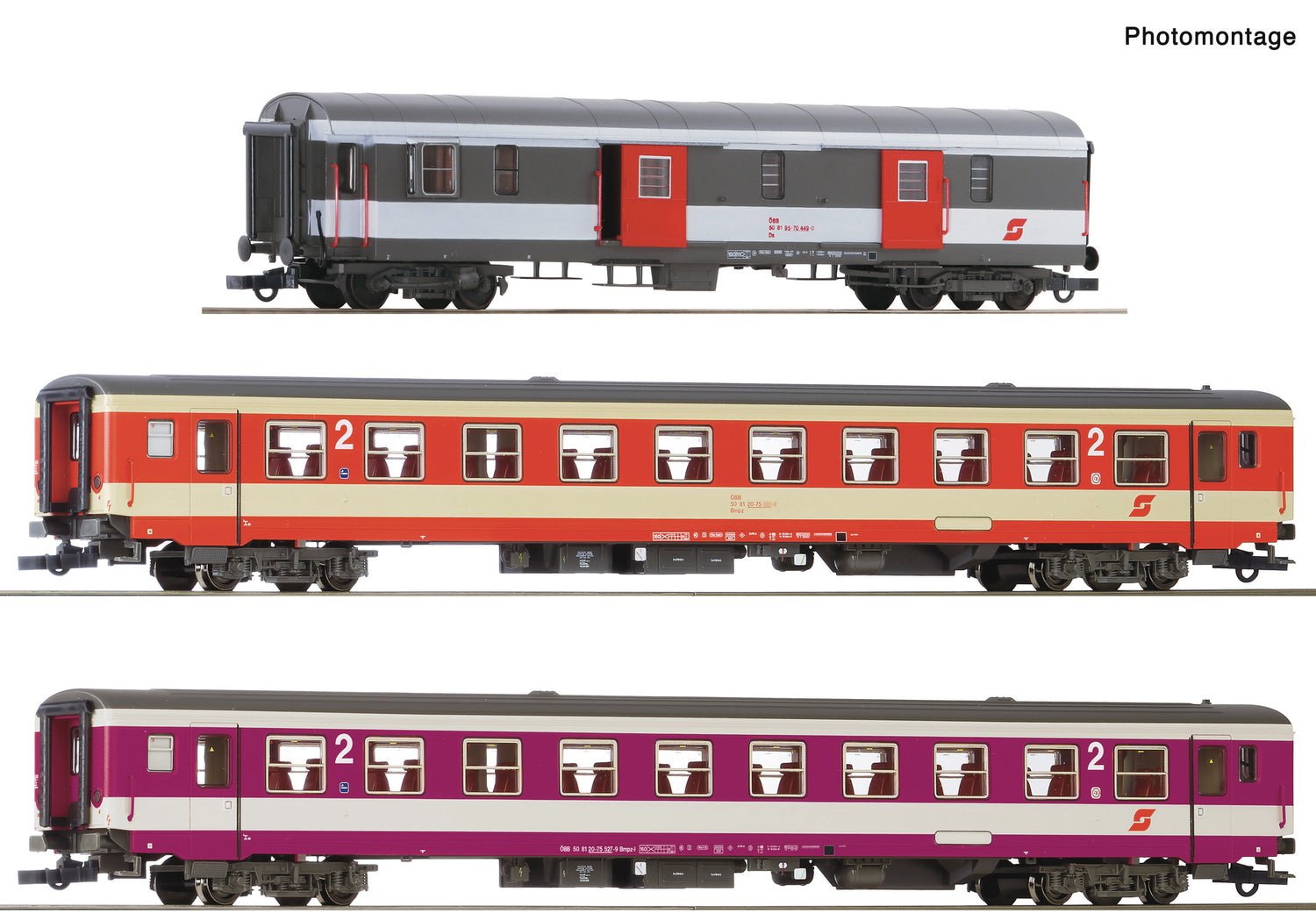 Roco HO 6200127 3 piece set (1): Express train 'D 704'  ÖBB   era V DC 2025 New Item