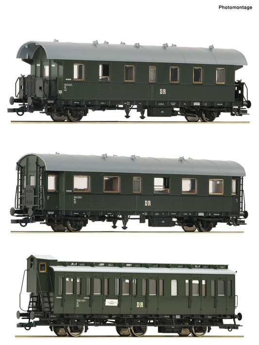 Roco HO 6200131 3 piece set (2): Branch line train  DR   era III DC 2025 New Item