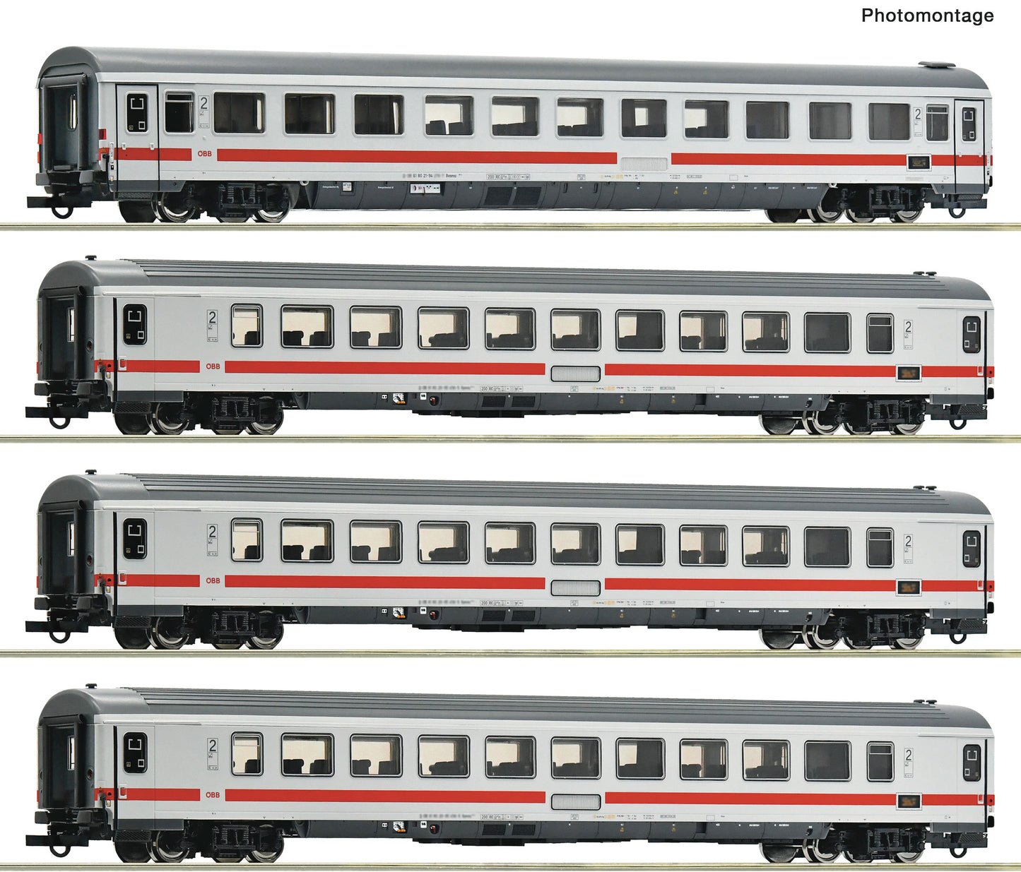 Roco HO 6200187 4 piece set: Express train coaches  ÖBB   era VI DC 2025 New Item