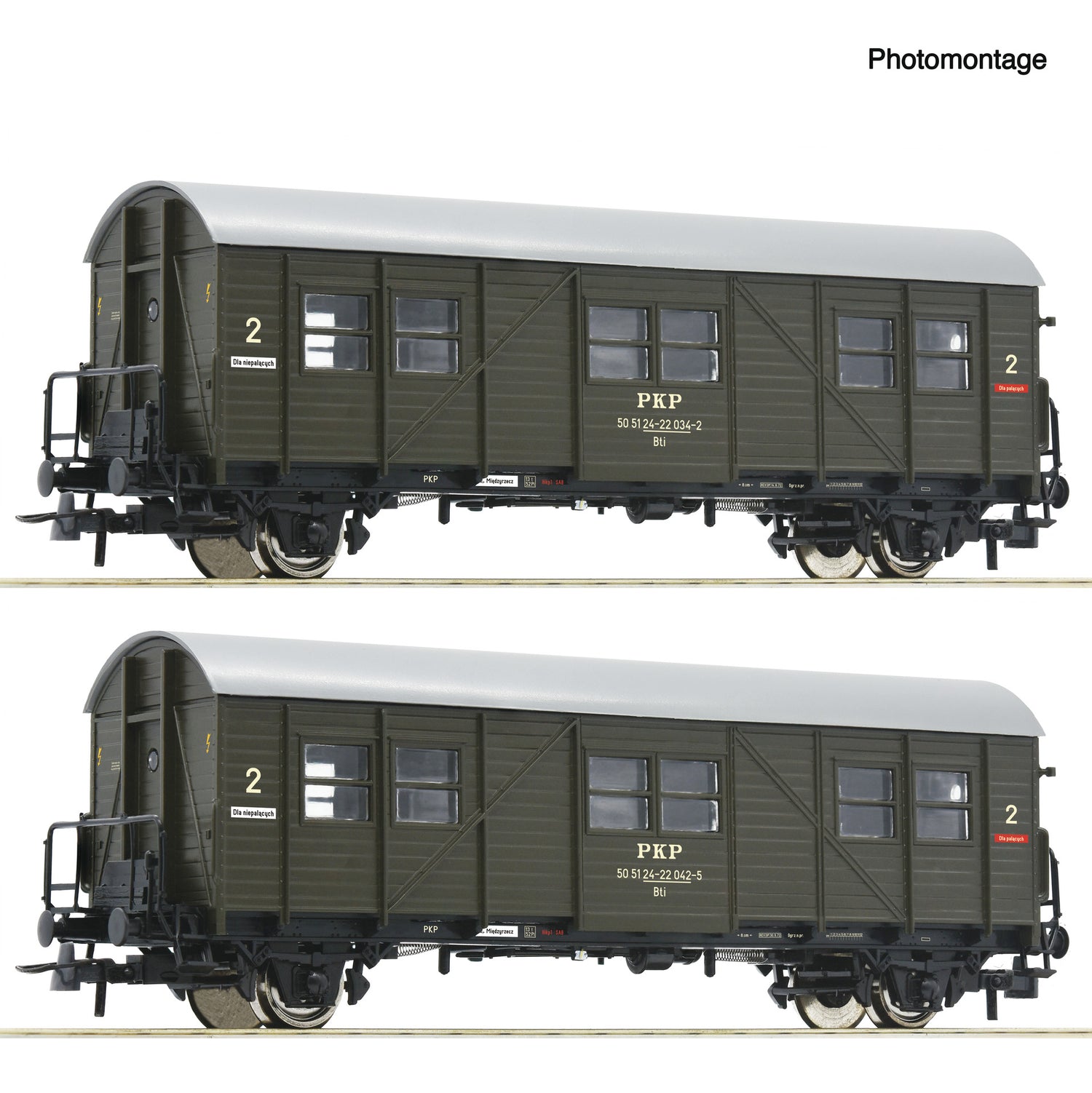 Roco HO 6200195 2 piece set: Auxiliary passenger coaches  PKP   era IV DC  Fall 2025 New Item