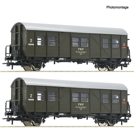 Roco HO 6200195 2 piece set: Auxiliary passenger coaches  PKP   era IV DC  Fall 2025 New Item