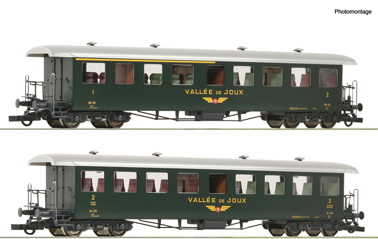Roco HO 6200198 2 piece set: 'Seetalbahn' coaches  PB   era 45 DC  Fall 2025 New Item