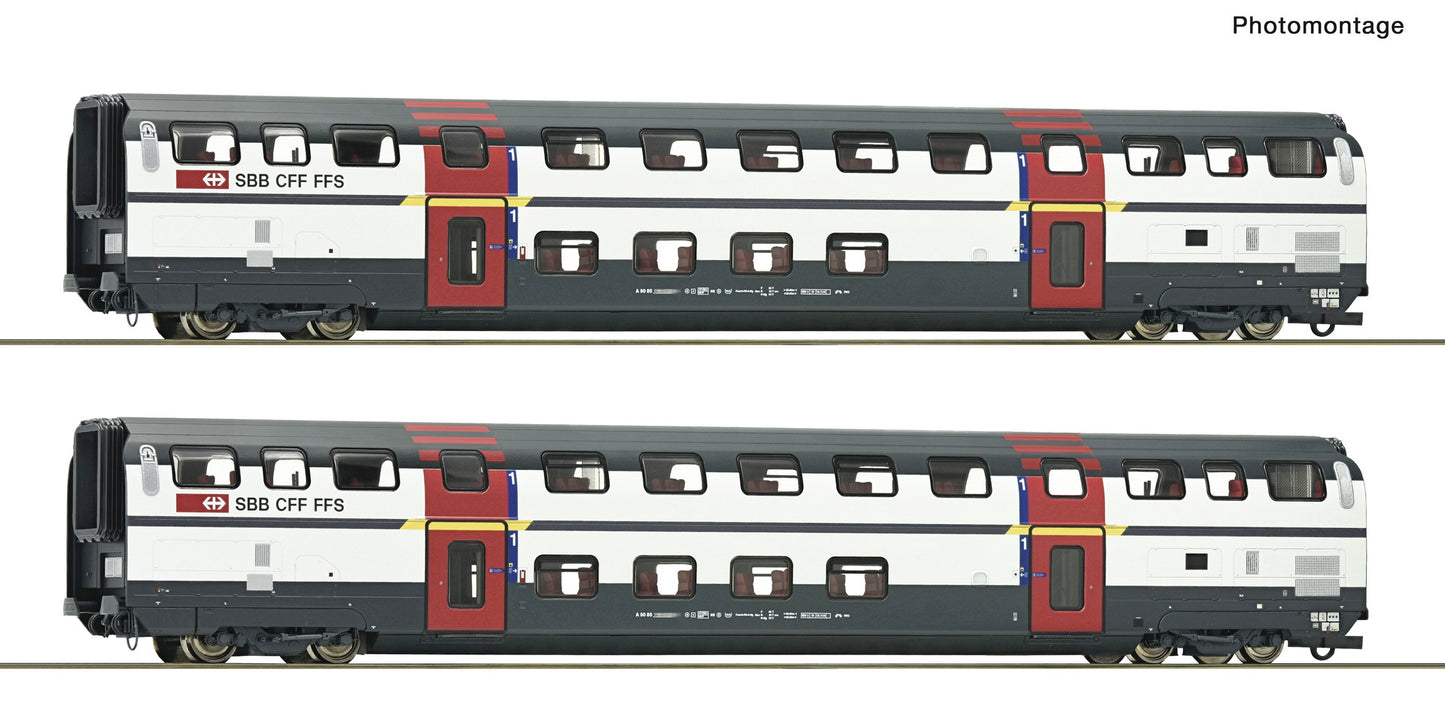 Roco HO 6200215 2 piece set: 1st class double-deck coaches  SBB   era V DC  2026 New Item