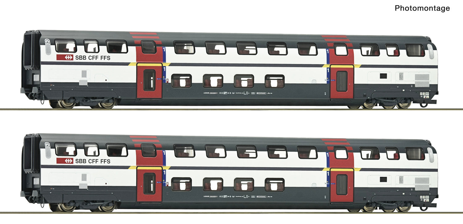 Roco HO 6200215 2 piece set: 1st class double-deck coaches  SBB   era V DC  2026 New Item