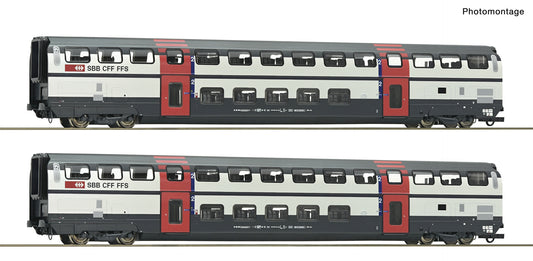 Roco HO 6200216 2 piece set (1): 2nd class double-deck coaches SBB era V DC 2026 New Item