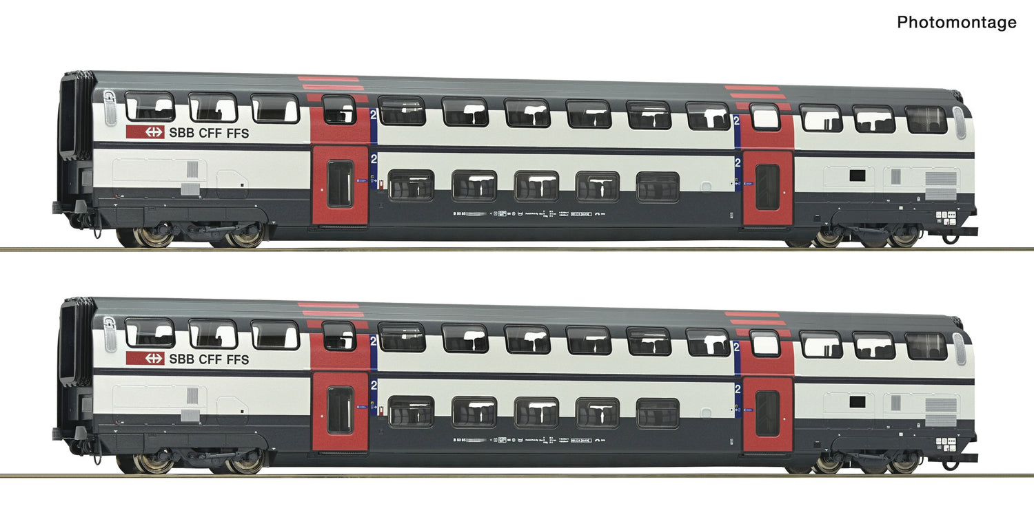 Roco HO 6200217 2 piece set (2): 2nd class double-deck coaches  SBB   era V DC  2026 New Item