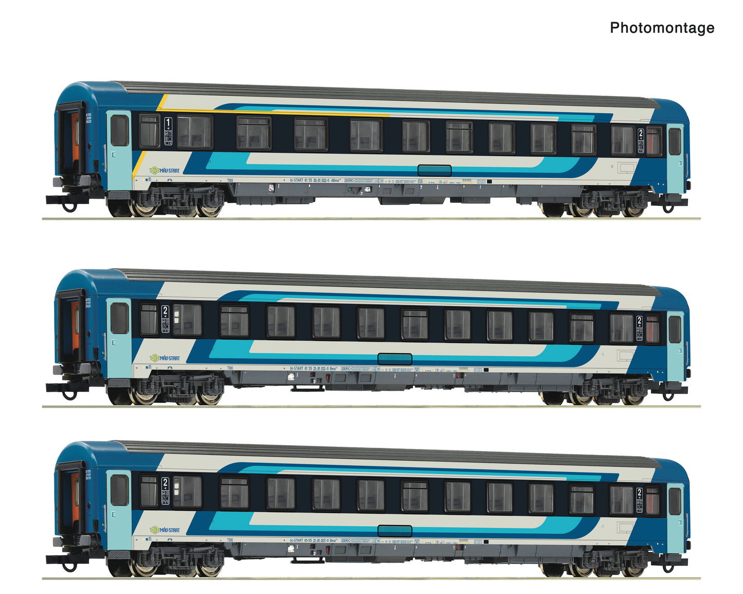 Roco HO 6200228 3 piece set: Eurofima coaches  MAV   era VI DC  2026 New Item