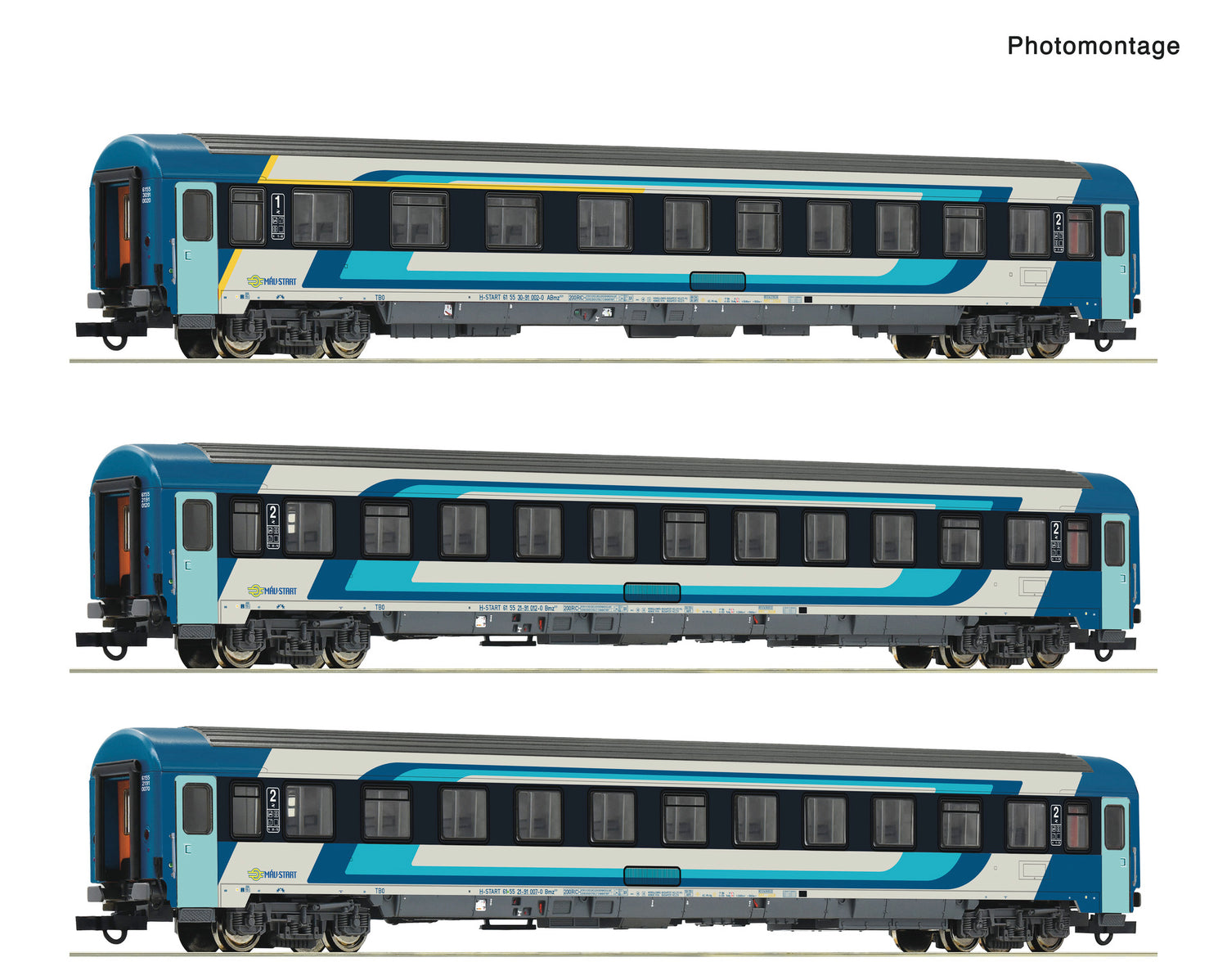 Roco HO 6200228 3 piece set: Eurofima coaches  MAV   era VI DC  2026 New Item