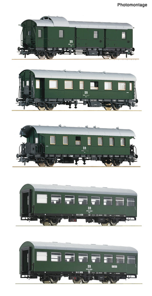 Roco HO 6200243 5 piece set: Passenger train DR era IV DC 2026 New Item