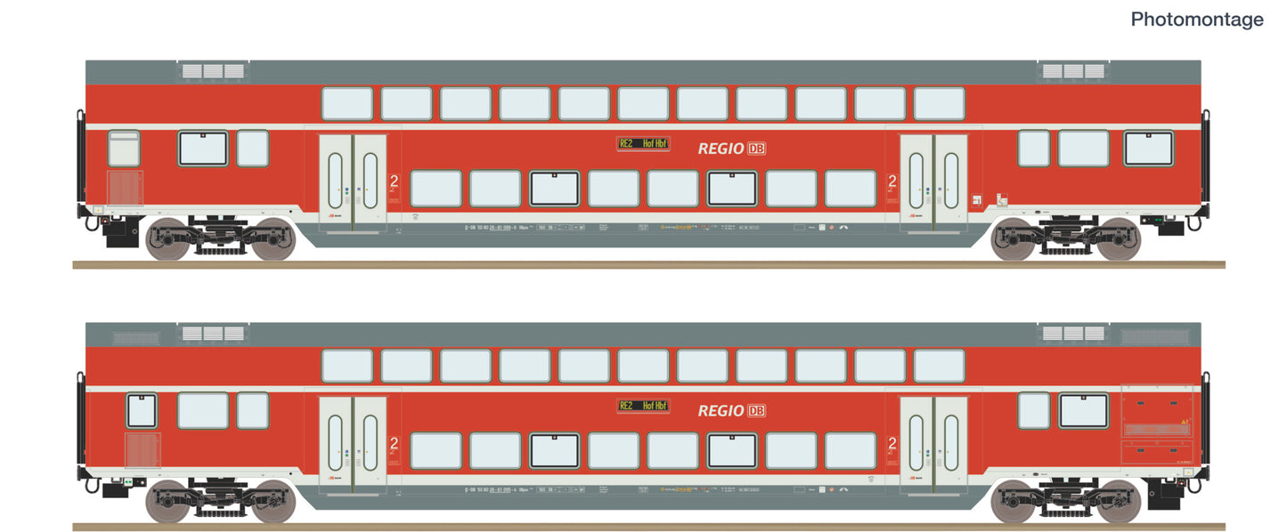 Roco HO 6200249 2 pcs. Set: Double-decker coach   era VI DC  2026 New Item