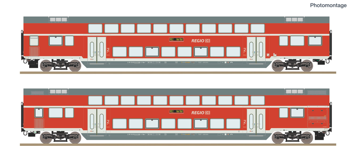 Roco HO 6200249 2 pcs. Set: Double-decker coach   era VI DC  2026 New Item