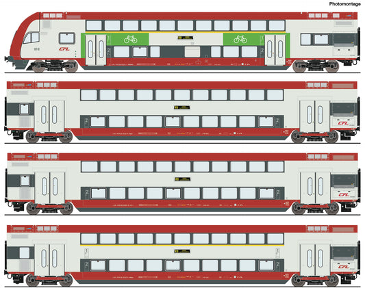 Roco HO 6210148 4 piece set: Double-deck coach  CFL   era VI DC 2025 New Item