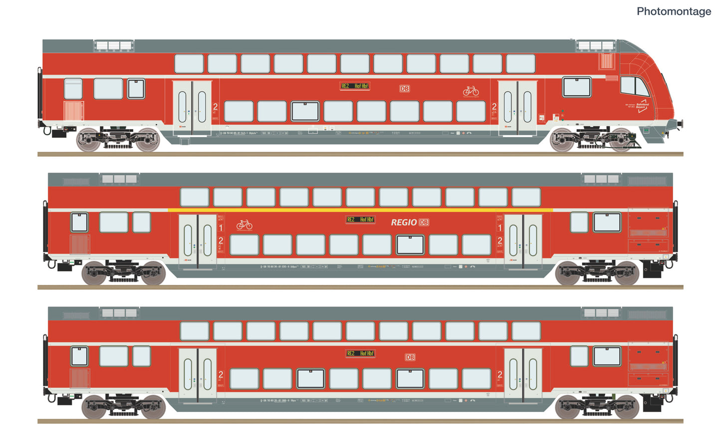 Roco HO 6210248 3 pcs. Set: Double-decker coach   era VI DC  2026 New Item