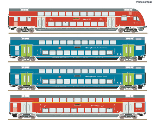 Roco HO 6210250 4 pcs. Set: Double-decker coach   era VI DC  2026 New Item