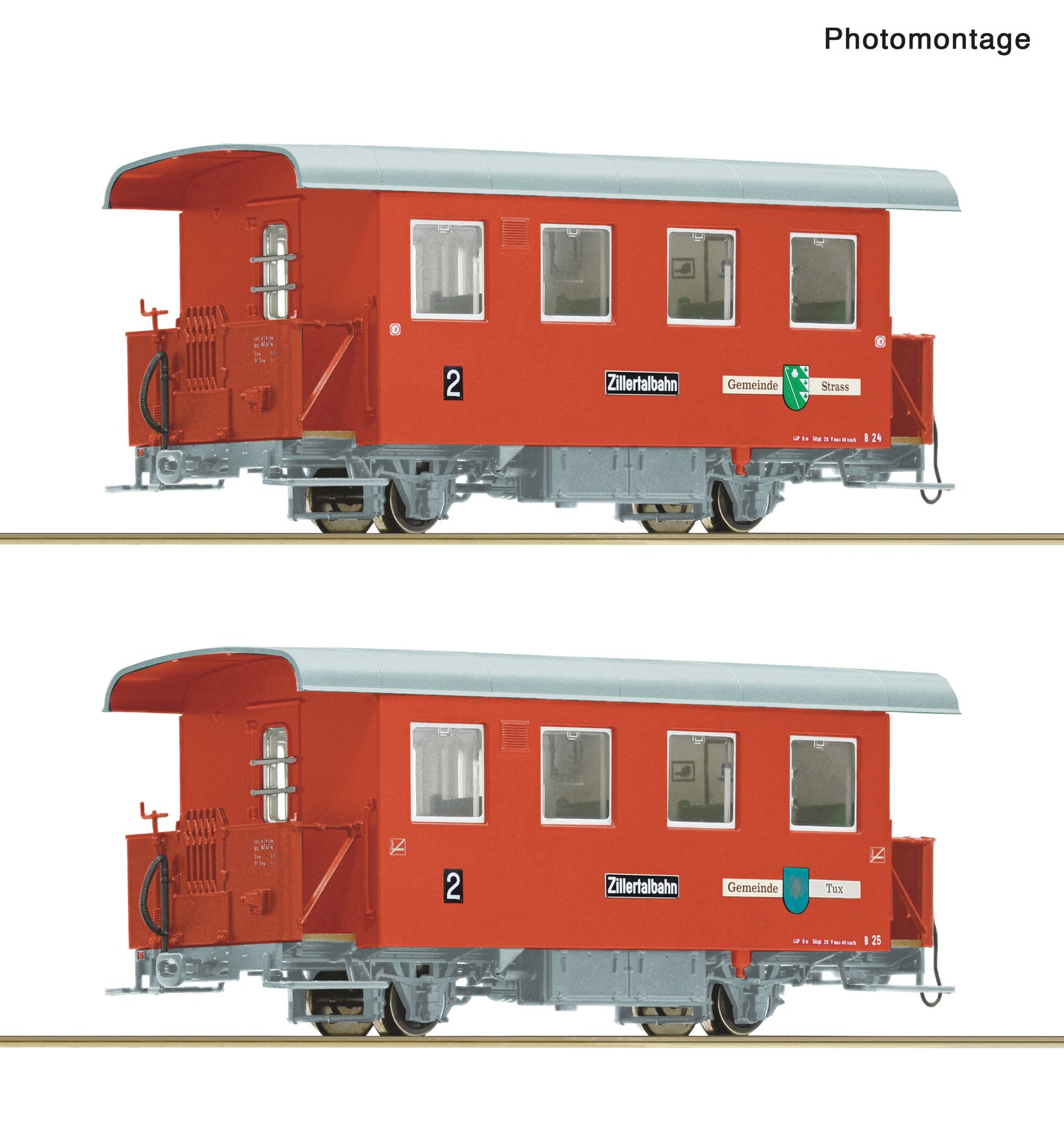 Roco HO 6240003 2-piece set: Narrow gauge passenger coaches  Zillertalbahn   era VI DC 2025 New Item