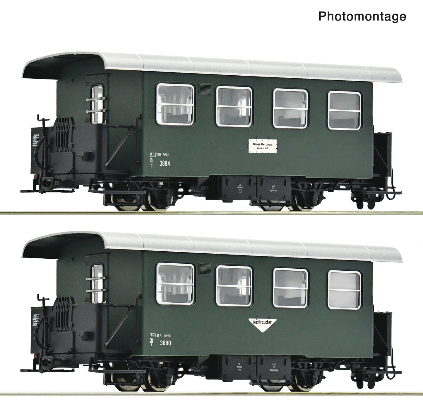 Roco HO 6240005 2 piece set: Narrow gauge coaches  OBB   era IV DC  2026 New Item