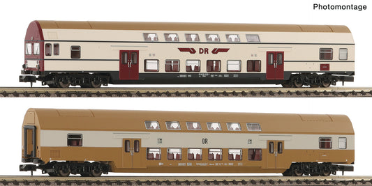 Fleischmann N 6260074 2 piece set (1): Double-deck coaches DR era IV DC 2025 New Item