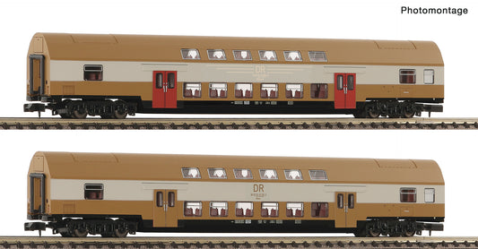 Fleischmann N 6260075 2 piece set (2): Double-deck coaches  DR   era IV DC 2025 New Item