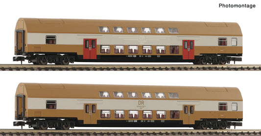 Fleischmann N 6260075 2 piece set (2): Double-deck coaches DR era IV DC 2025 New Item