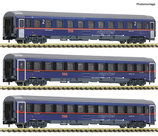Fleischmann N 6260084 3 piece set: 'Nightjet' Eurofima coaches  OBB   era VI DC  2026 New Item