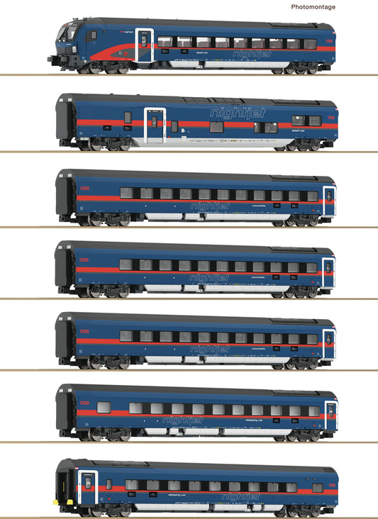 Fleischmann N 6270065 7 piece set: Nightjet ÖBB era VI DC 2025 New Item