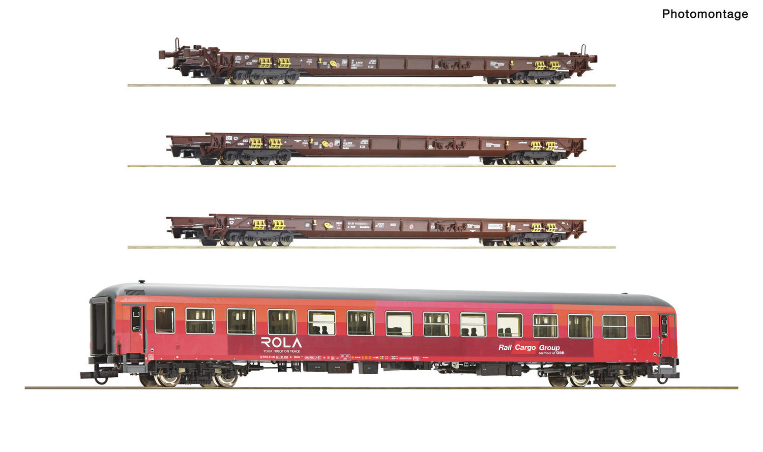 Roco HO 6600042 4 piece set: Rollende Landstraße  OBB   era VI DC  2026 New Item