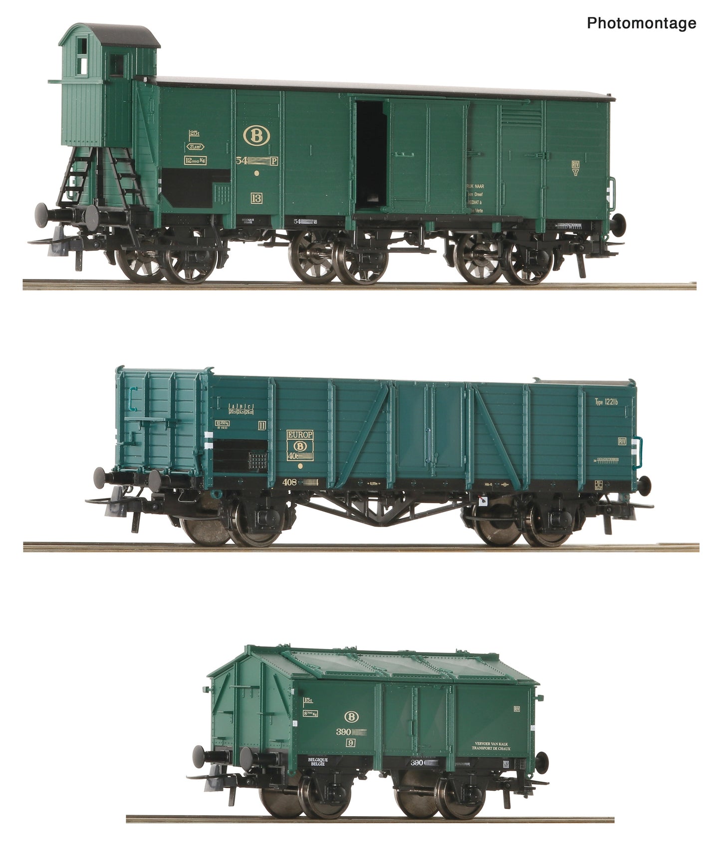 Roco HO 6600079 3 piece set: Goods train  SNCB   era III DC 2025 New Item