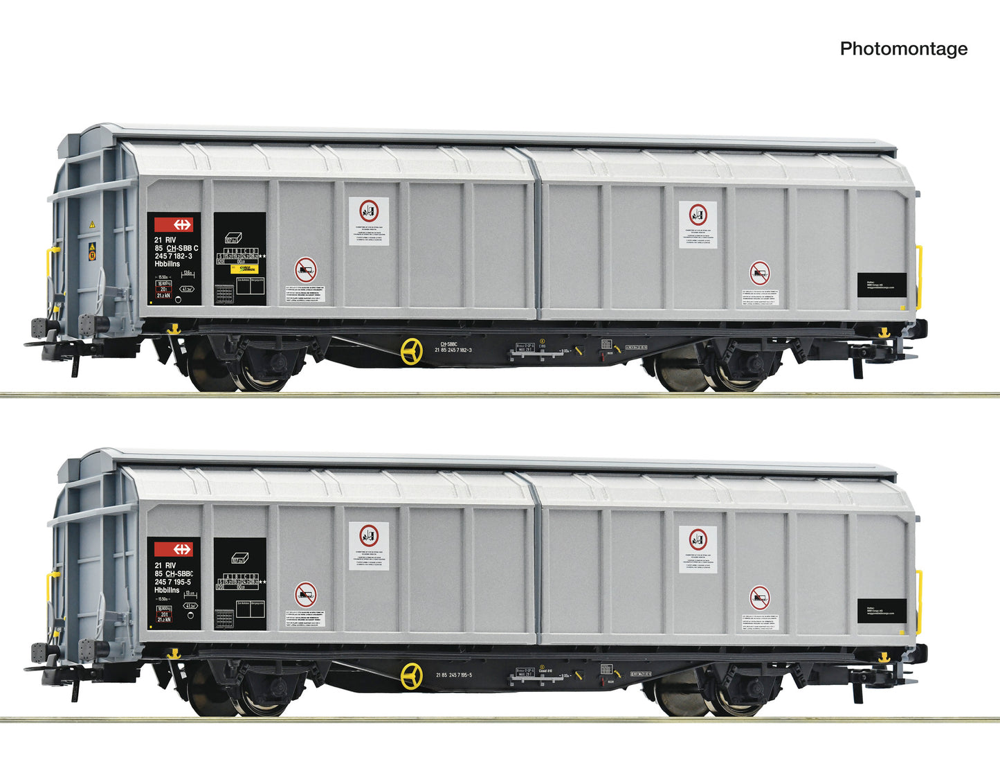 Roco HO 6600110 2-piece set: Sliding wall wagons  SBB Cargo   era VI DC 2025 New Item