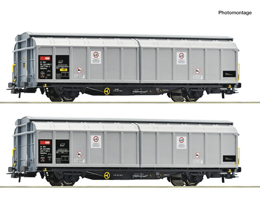 Roco HO 6600110 2-piece set: Sliding wall wagons SBB Cargo era VI DC 2025 New Item