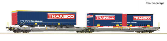 Roco HO 6600113 Articulated double-pocket wagon T3000e HUPAC era 56 DC 2025 New Item