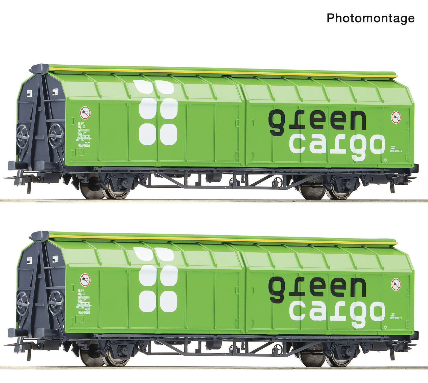 Roco HO 6600114 2-piece set: Sliding wall wagons  Green Cargo   era VI DC 2025 New Item