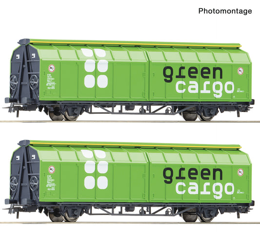 Roco HO 6600114 2-piece set: Sliding wall wagons  Green Cargo   era VI DC 2025 New Item