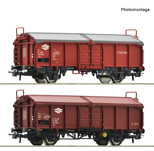 Roco HO 6600116 2 piece set: sliding roof wagons  MAV   era IV DC  Fall 2025 New Item