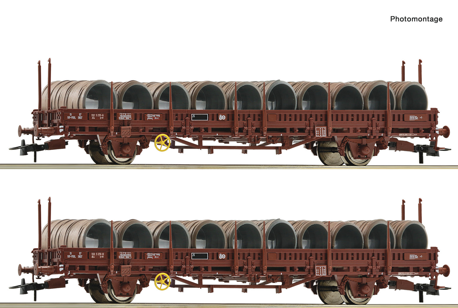 Roco HO 6600119 2-piece set: Swivel stake wagons  SNCF   era IV DC 2025 New Item