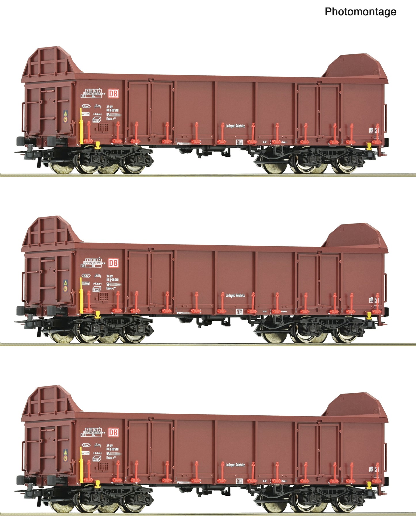 Roco HO 6600131 3 piece set: Open goods wagons  DB AG   era 56 DC 2025 New Item