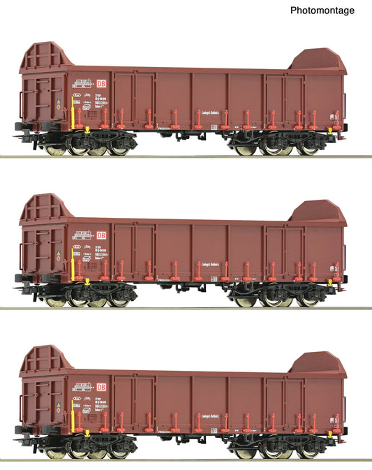 Roco HO 6600131 3 piece set: Open goods wagons DB AG era 56 DC 2025 New Item